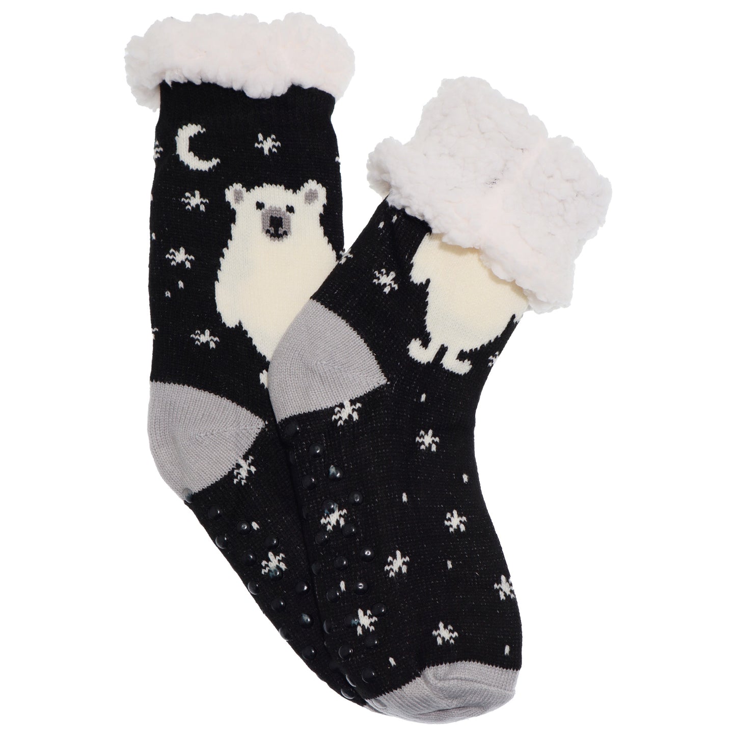 Angelina Winter-Weight Sherpa-Lined Knitted Thermal Crew Socks (3-Pairs), #WF1911