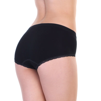 Angelina Seamless Cotton Hiphugger Panties with Lace Accent (12-Pack), #SE908