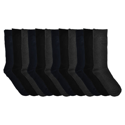 Swan Men's Cotton Ribbed Dress Socks (12-Pack), #993