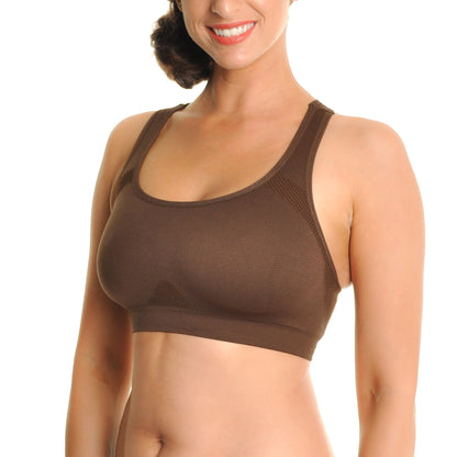 Angelina Seamless Double Layer Racerback Sports Bras (12-Pack), #SE2001