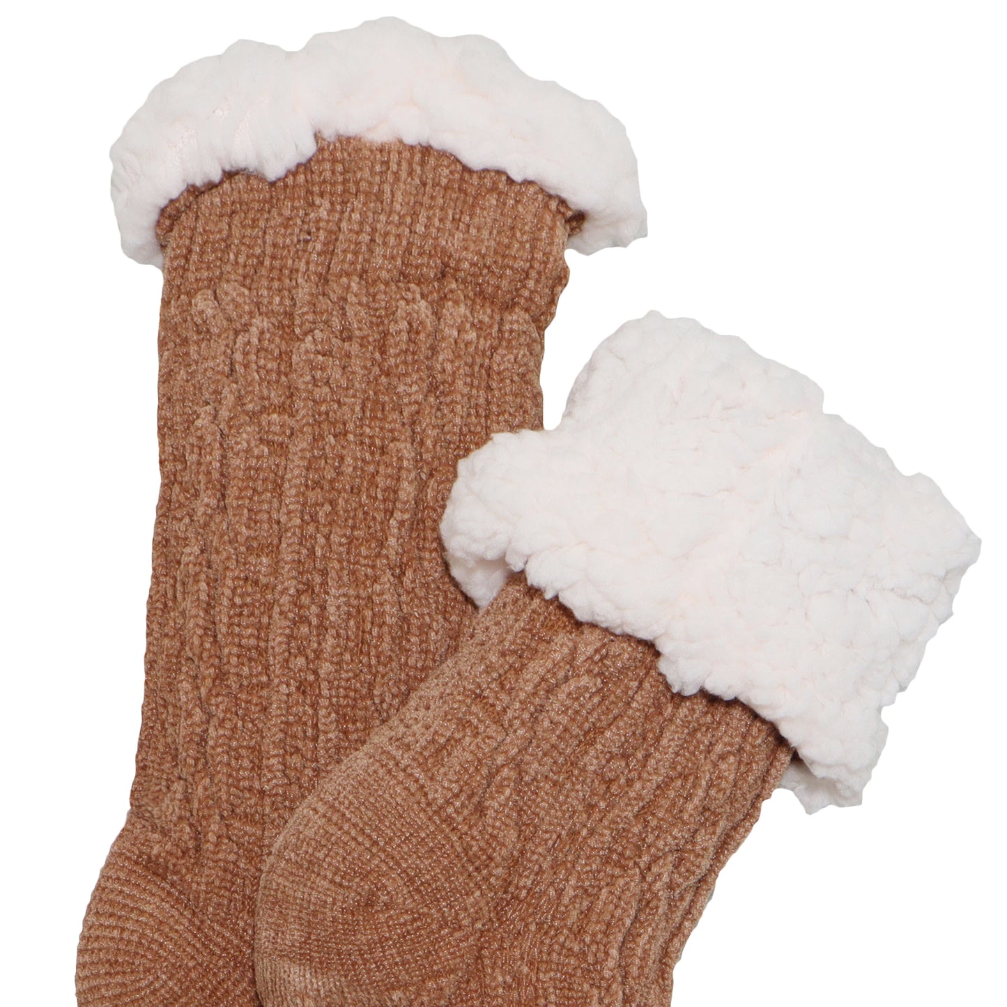 Angelina Winter-Weight Sherpa-Lined Chenille Thermal Crew Socks (3-Pairs), #WF1912
