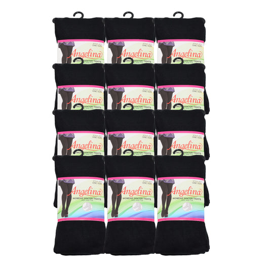 Angelina Lady's Winter Tights with Heel (12-Pack), #0077