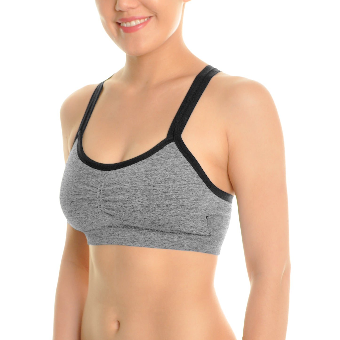 Angelina Wire-Free Seamless Sports Bra with Cross-Back (3-Pack), #SE852