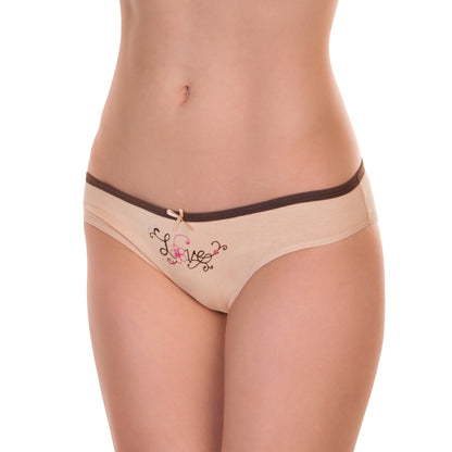 Angelina Cotton Bikini Panties with Love Print Design (12-Pack), #G6428