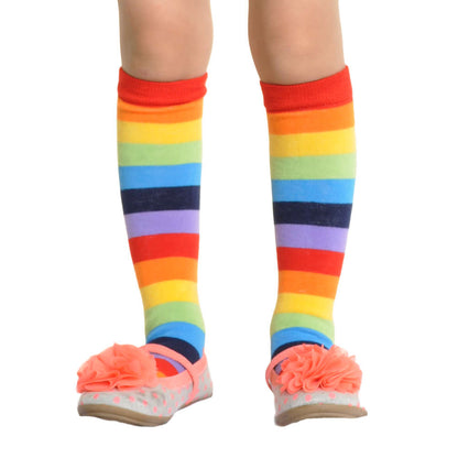 Angelina Rainbow Striped Knee-High Socks (6-Pairs), #2540