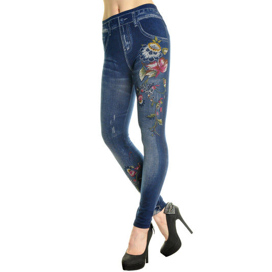 Angelina Lady's Patterned Jeggings (6-Pack), #006