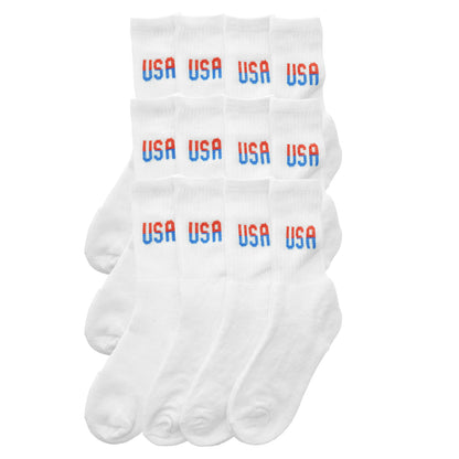 Swan Unisex Cotton Blend USA Sport Sock (12-Pairs), #H994