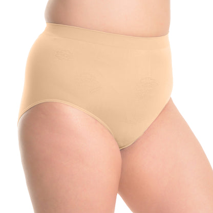 Angelina Seamless Plus Size High-Waist Brief Panties (12-Pack), #G075X