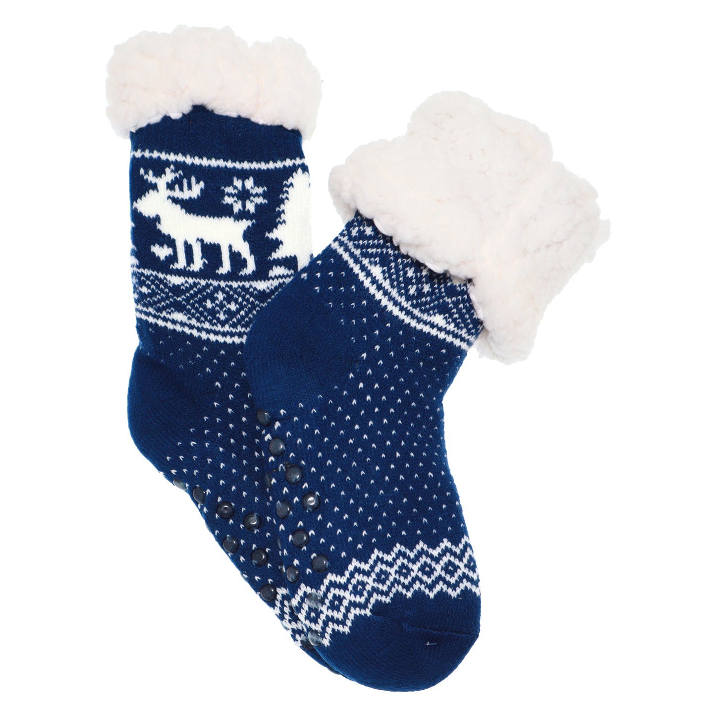 Angelina Kids Winter-Weight Sherpa-Lined Knitted Thermal Crew Socks (3-Pairs)