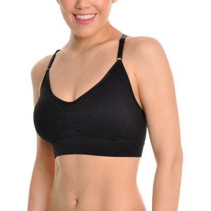 Angelina Seamless Racerback Sports Bra with Adjustable Straps (3-Pack), #SE863