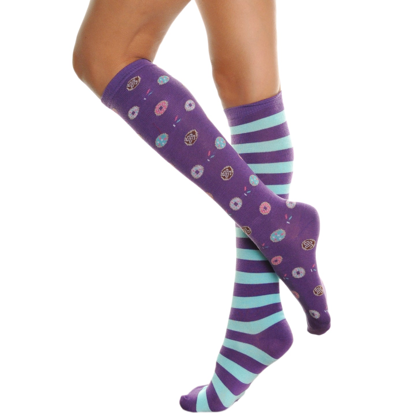 Angelina Knee-High Novelty Donuts Socks (3-Pairs), #2551