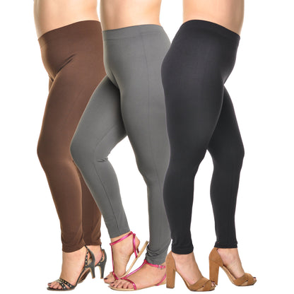 Angelina Queen Size Full Length Seamless Leggings (6 or 12 Pack), #SE1011