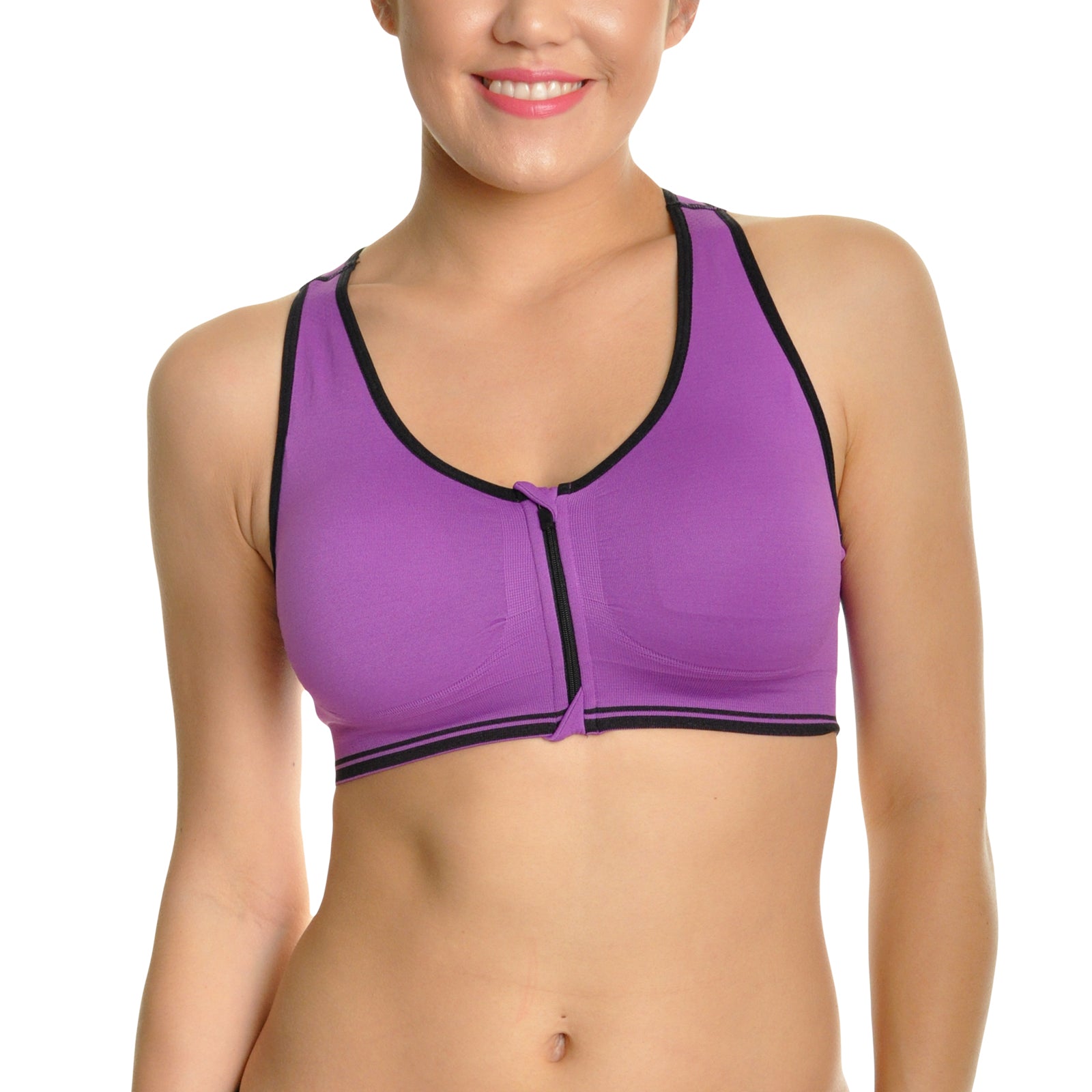 Angelina Wire-Free, Seamless Bralette with Front-Zip Closure (6