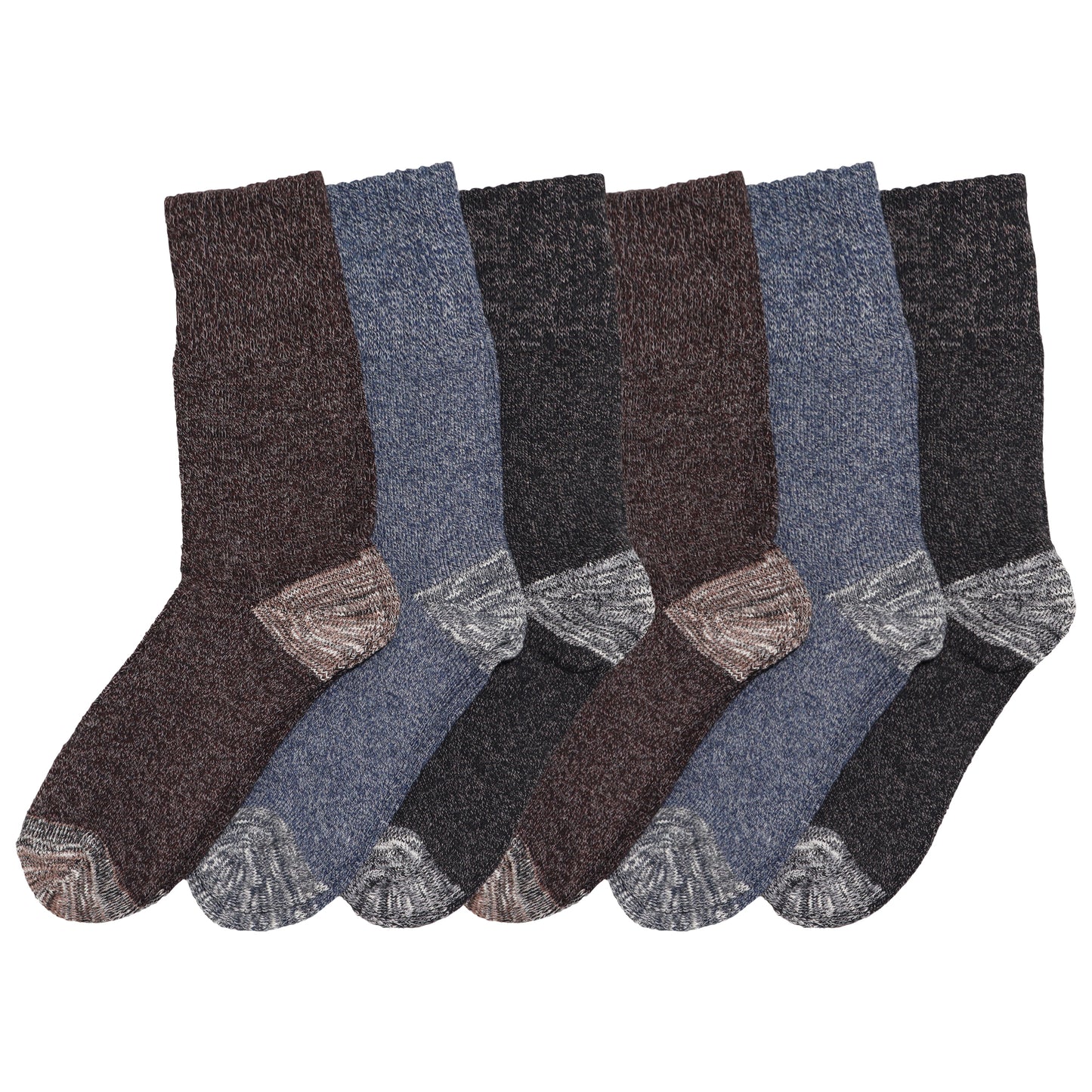 Angelina Men's Marled Crew Socks (6-Pairs), #2560