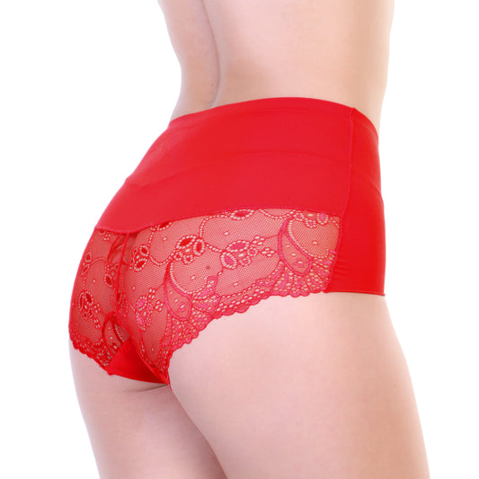 Angelina Laser Cut High-Rise Briefs with Lace Back Detail (12-Pack), #G6745