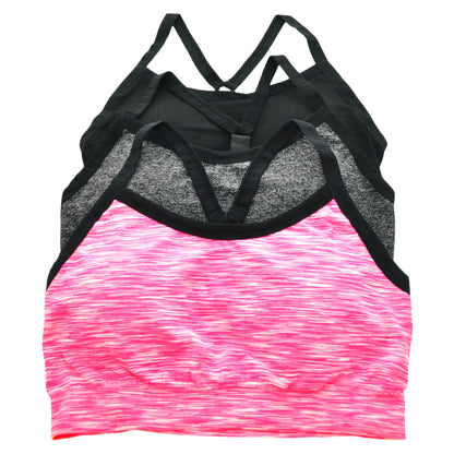 Angelina Seamless Sports Bras with Adjustable Y Strap Back (3-Pack), #SE851