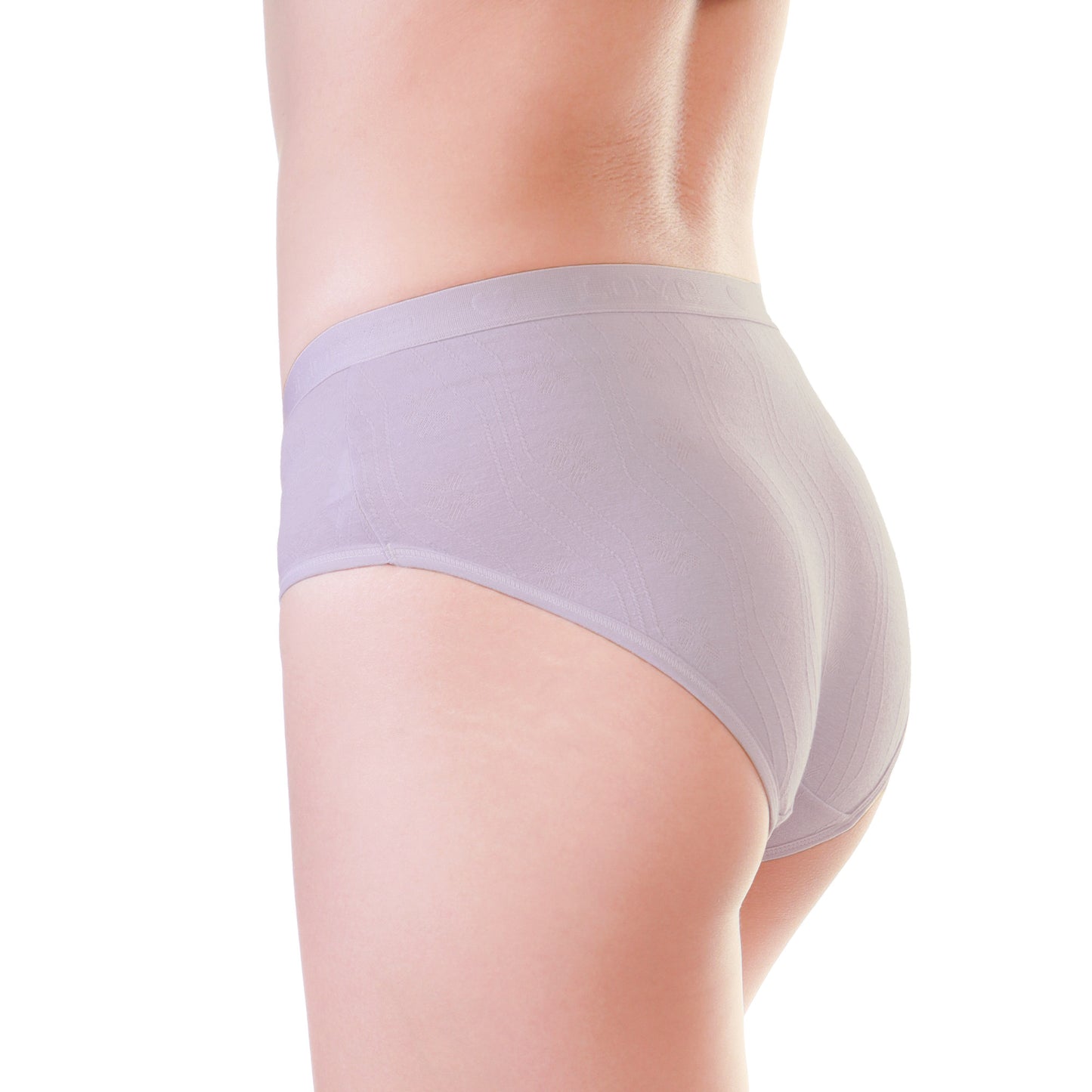 Angelina Cotton Hiphugger Panties with Textured Lines and Flowers (12-Pack), #G6744