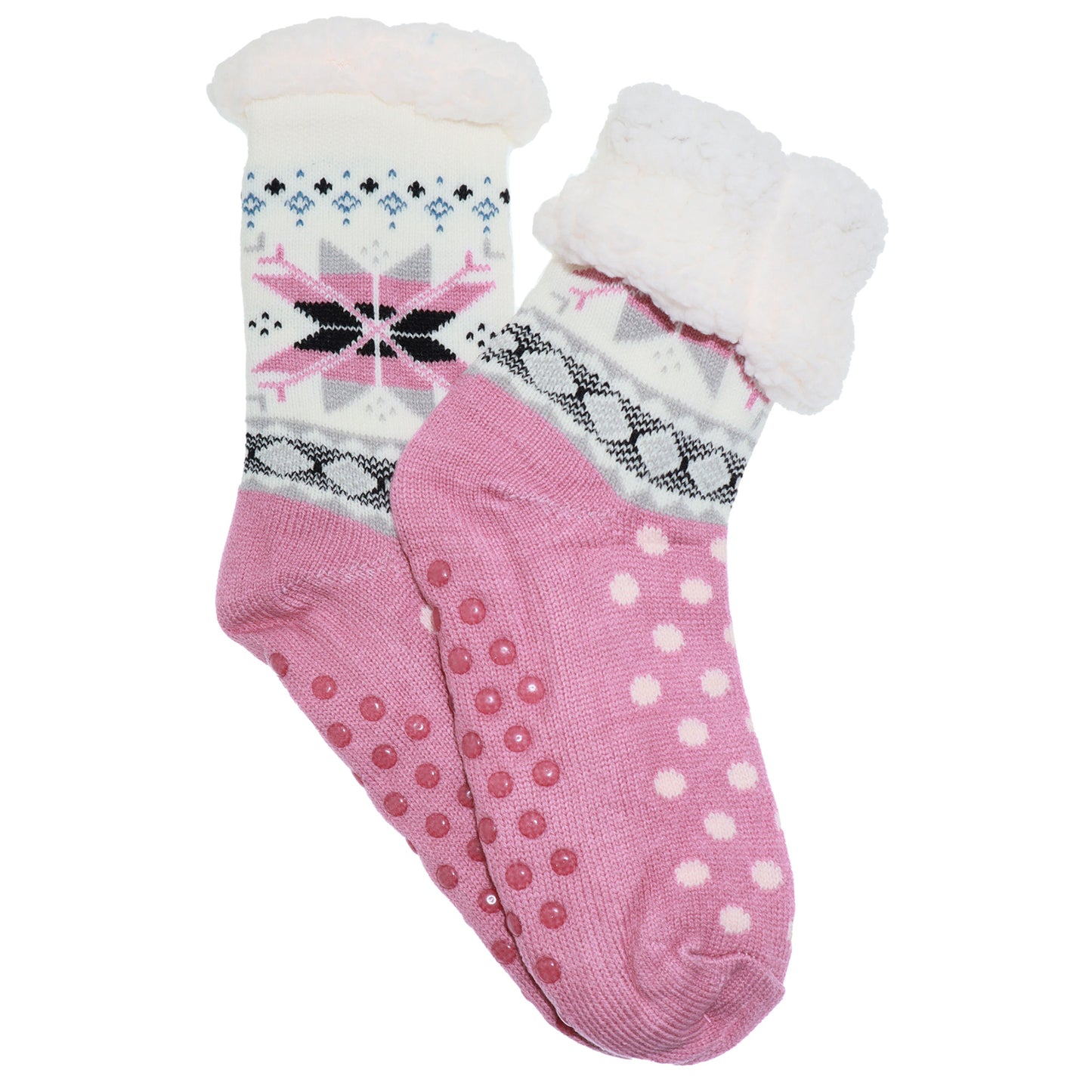 Angelina Winter-Weight Sherpa-Lined Knitted Thermal Crew Socks (3-Pairs), #WF1911