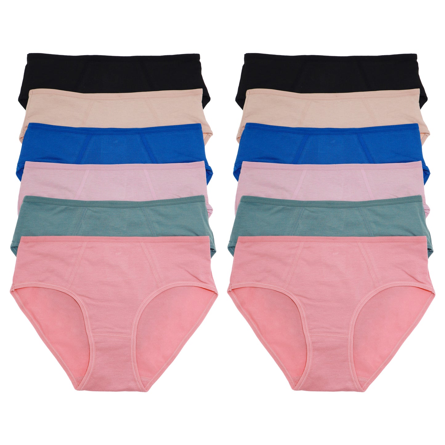 Angelina Classic Cotton Hiphugger Panties (12-Pack), #G6782