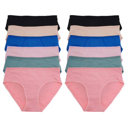 Angelina Classic Cotton Hiphugger Panties (12-Pack), #G6782