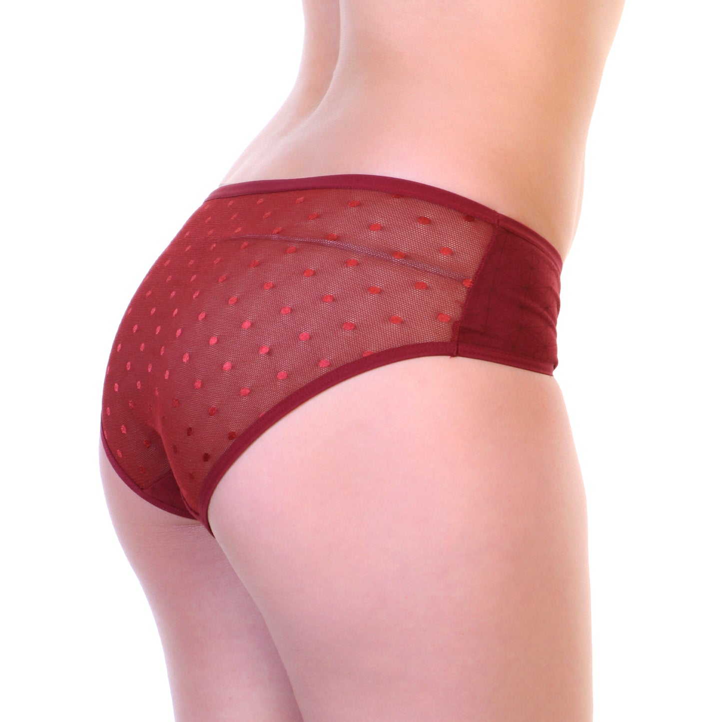 Angelina Cotton Hiphugger Panties with Polka Dot Mesh Back (12-Pack), #G6636