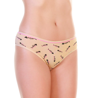 Angelina Cotton Bikini Panties with Fishbone Print (12-Pack), #G6769