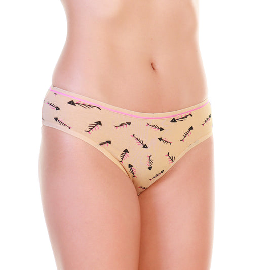 Angelina Cotton Bikini Panties with Fishbone Print (12-Pack), #G6769