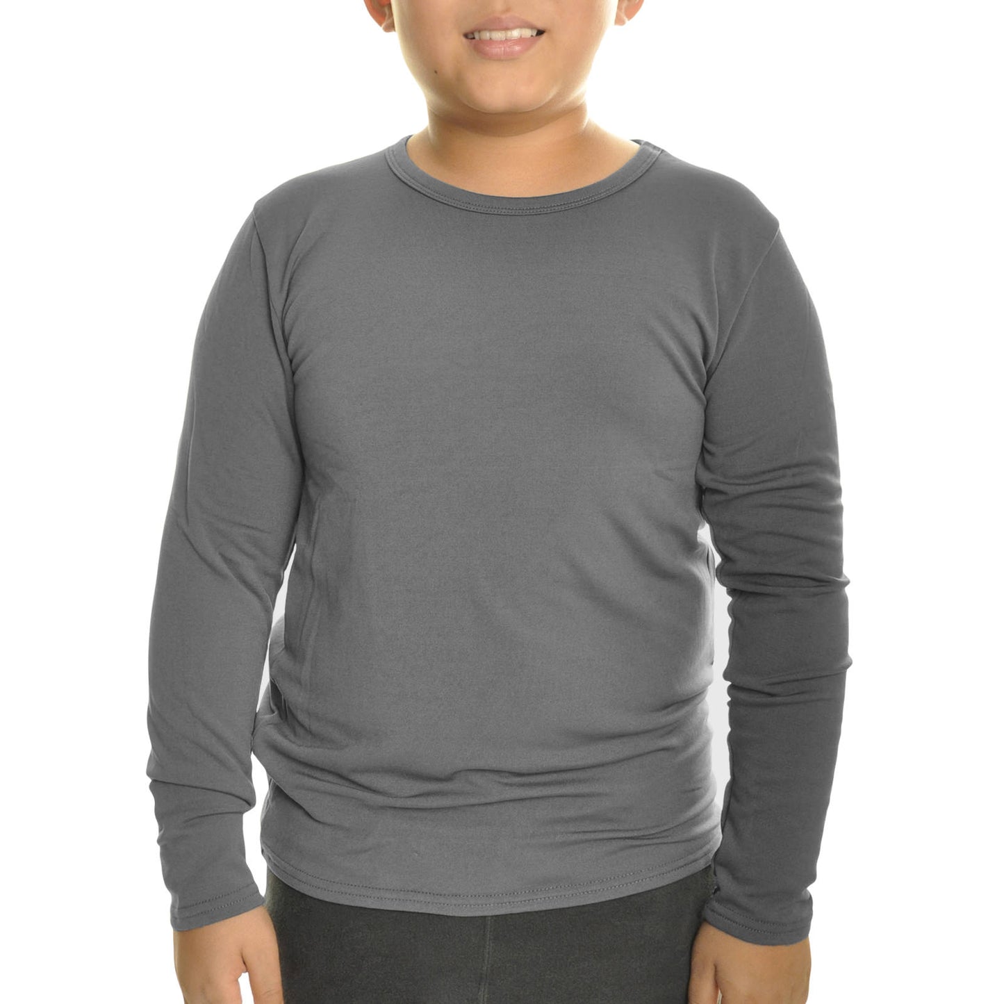 Swan Boys' Brushed Fleece Long-Sleeve Crewneck Thermal Tops (6-Pack), #T8914