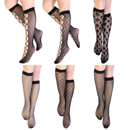 Angelina Knee-High Fishnet (6-Pack), #9024