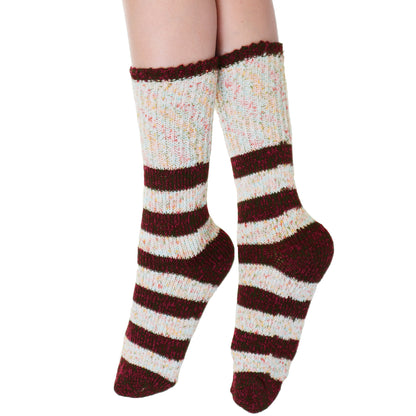 Angelina Unisex Cozy Fuzzy Crew Socks with Stripes Pattern (6-Pairs), #2565