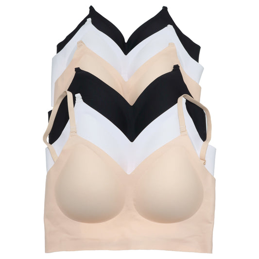 Wireless Laser Cut Backless Multi-Wearing Bra (6-Pack), #B143