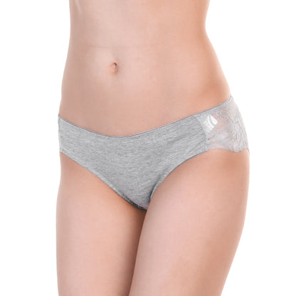 Cotton Bikini Panties with Back Lace Accent (12-Pack), #G6424