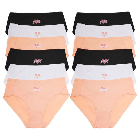 Angelina Cotton Hiphugger with Love Yourself Detail (6 Dozen), #G6842