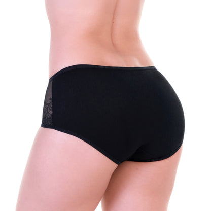 Cotton Hiphugger Panties with Mesh Accent Detail (12-Pack)