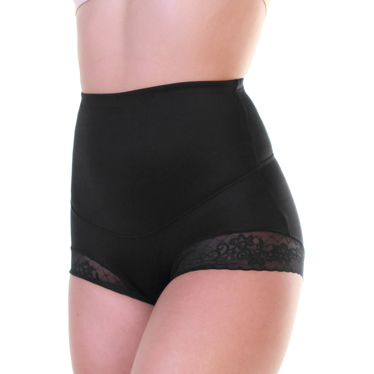 Angelina High-Waist Tummy Control Girdles w/Lace Accent Detail (12-Pack), #G6860