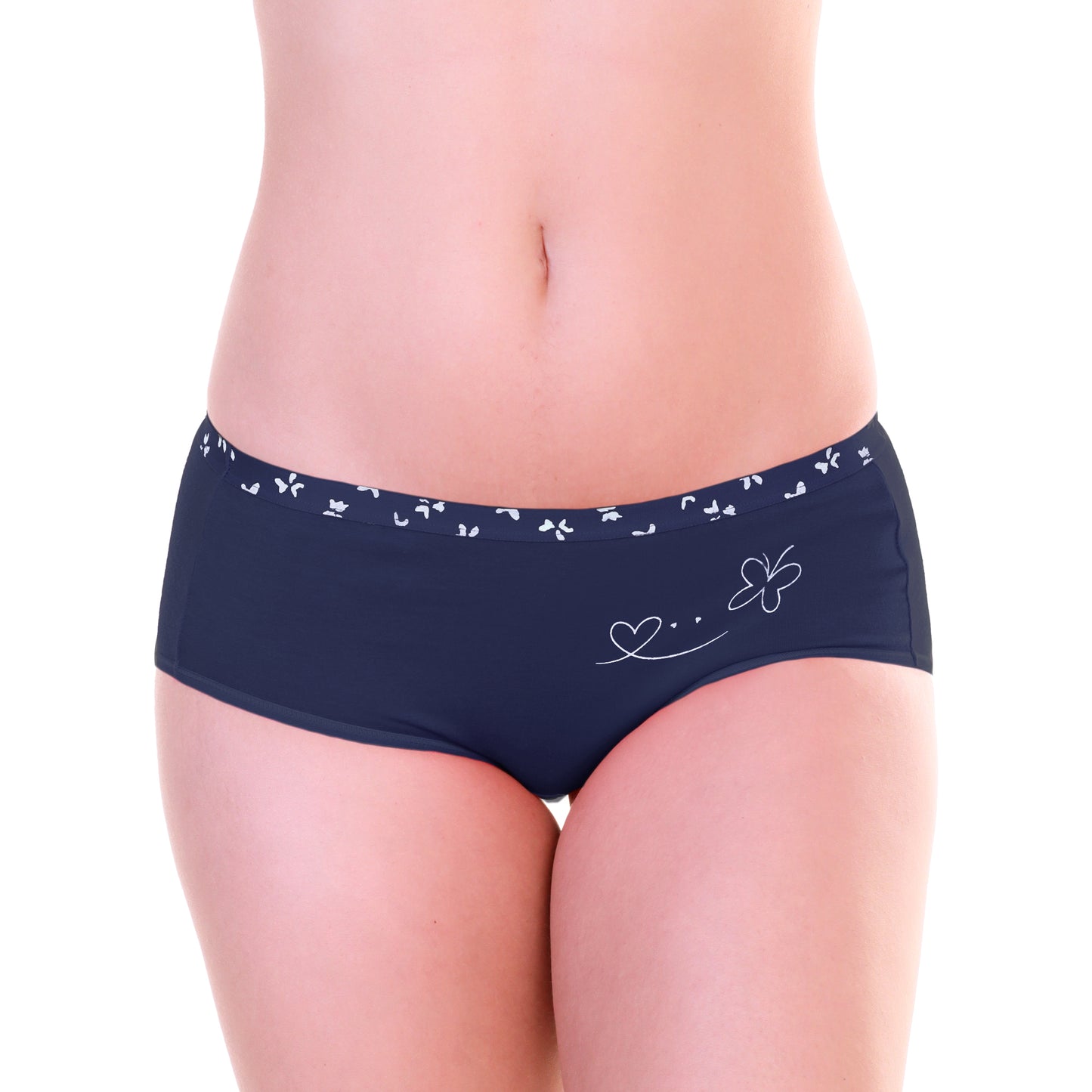 Angelina Cotton Mid-Rise Brief Panties with Butterfly Detail (12-Pack), #G6868