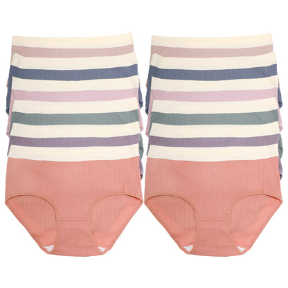 Cotton Ribbed Hiphuggers with Laser Cut Waistband (12-Pack), #G6870