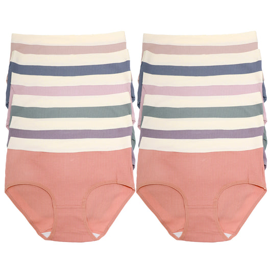 Cotton Ribbed Hiphuggers with Laser Cut Waistband (12-Pack), #G6870