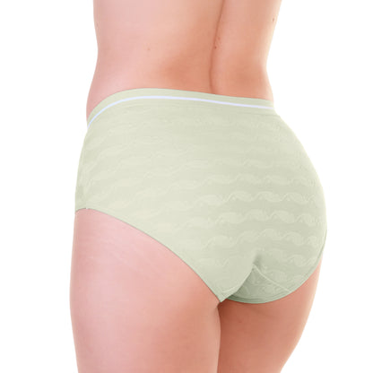 Angelina Cotton Mid Rise Brief Panties with Textured Detail (12-Pack), #G6873