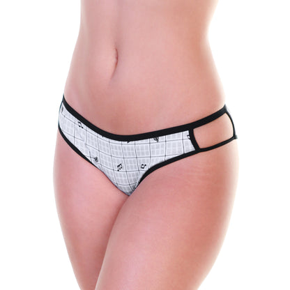 Classic Cotton High-Cut Panties with Musical Notes (12-Pack), #G6898