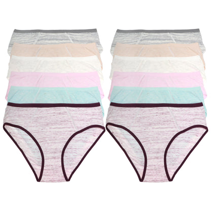 Angelina Cotton Marled Bikini Panties (6 Dozen), #G6917