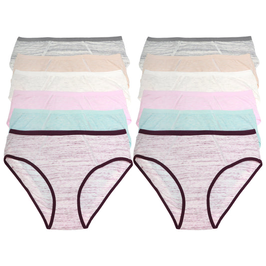Angelina Cotton Marled Bikini Panties (6 Dozen), #G6917