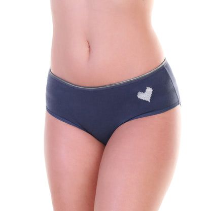 Cotton Hiphugger Panties with Heart Detail (12-Pack), #G6957