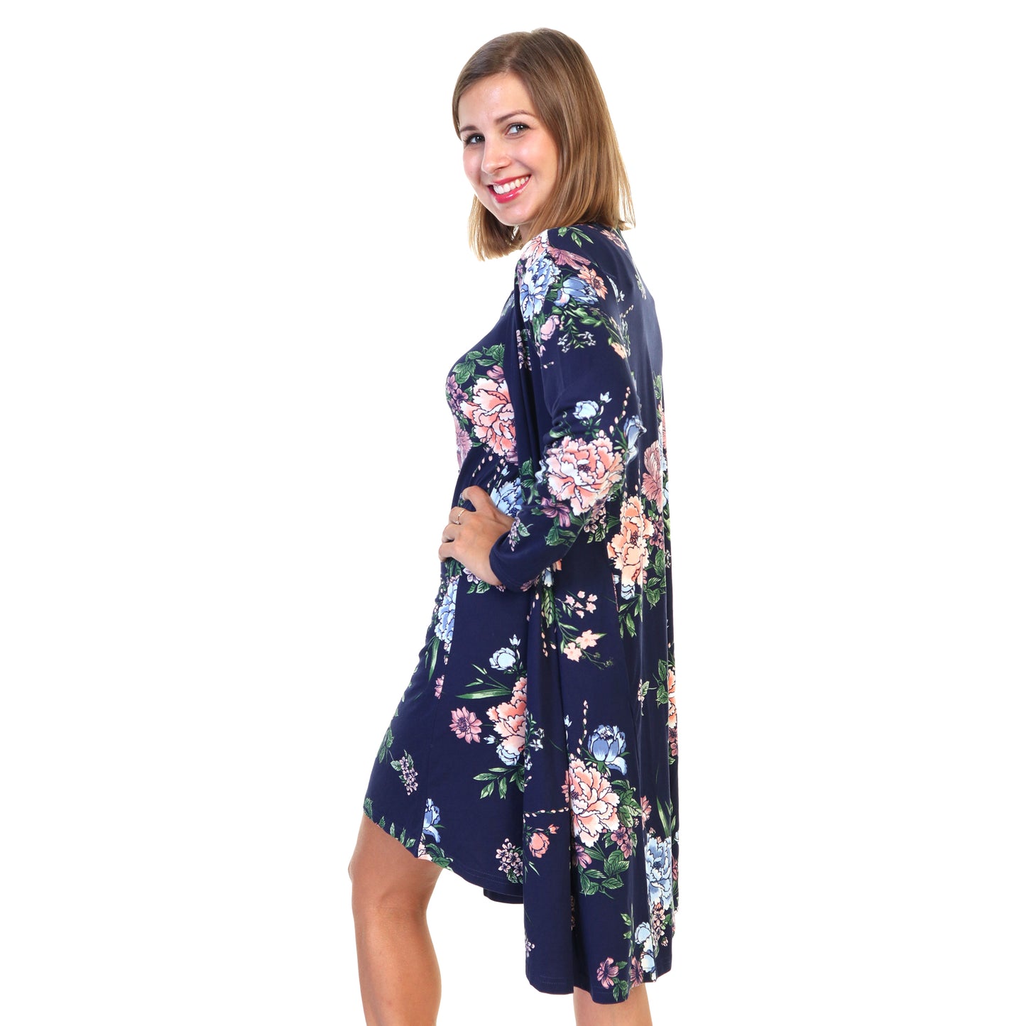 Brushed Microfiber Nightgown and Cardigan Lounge Wear Set (Sold Separately )