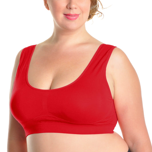 Angelina Wire-Free Seamless Classic U-Back Bralettes (6-Pack), #SE814