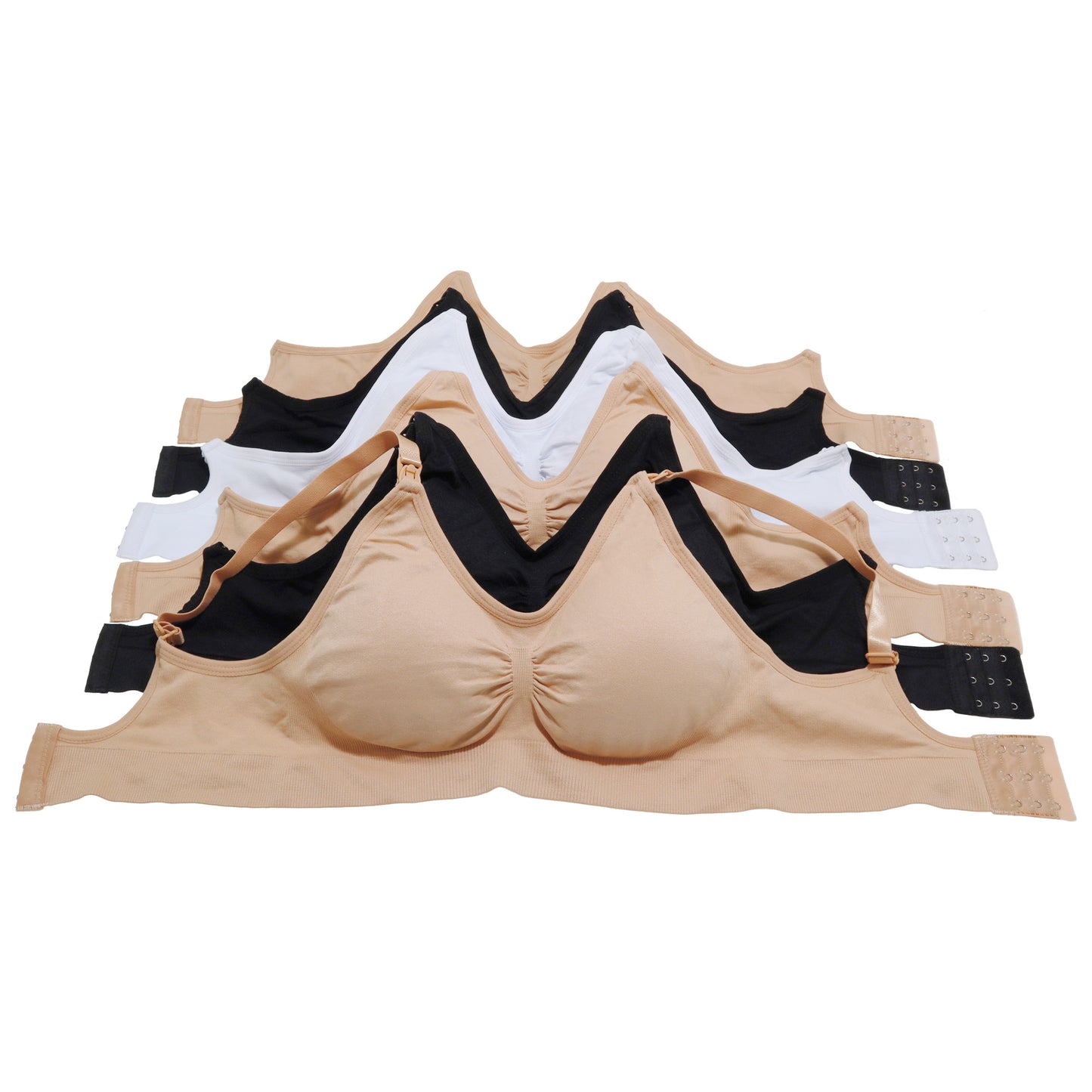 Angelina Seamless Nursing Bras with Ruched Cups (6-Pack), #SE877