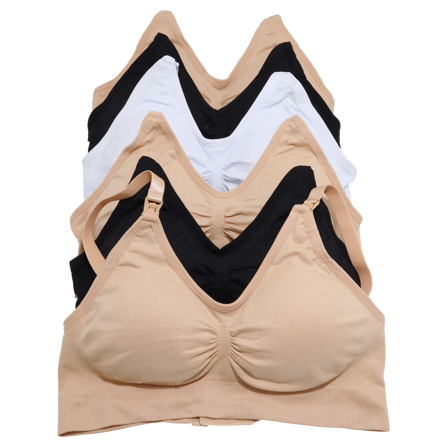 Angelina Seamless Nursing Bras with Ruched Cups (6-Pack), #SE877