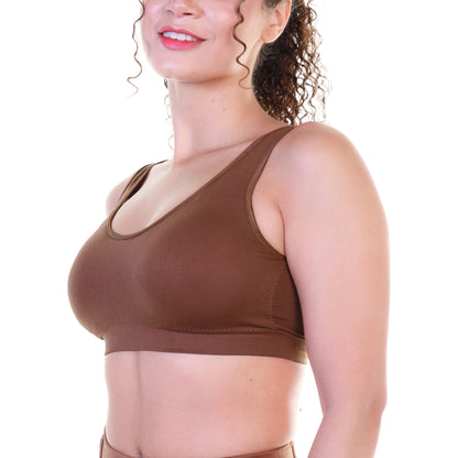 Angelina Wire-Free Seamless U-Back Bralettes with Adjustable Closure (6-Pack), #SE918