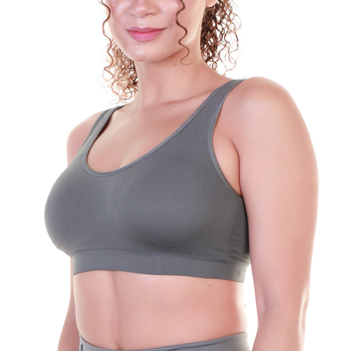 Angelina Wire-Free Seamless U-Back Bralettes with Adjustable Closure (6-Pack), #SE918