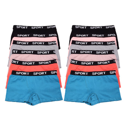 Angelina Seamless Boyshort Panties with Sport Print (12-Pack), #SE960P